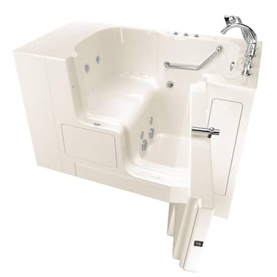 Gelcoat Value Series 52 in. x 32 in. Right Hand Walk-In Whirlpool and Air Bathtub with Outward Opening Door in Linen