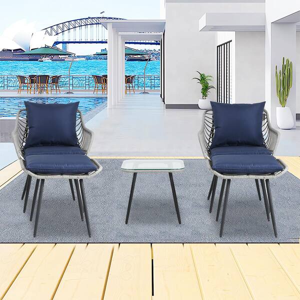 ジャンプ 5-Piece Wicker Outdoor Sectional Patio Conversation Set Bistro Set