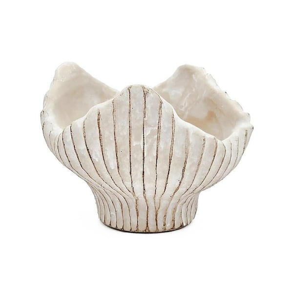 1.5 qts. Beige Outdoor Concrete Round Planter Decorative Pots (7.5 in. L x 7.5 in. W x 5.5 in. H)