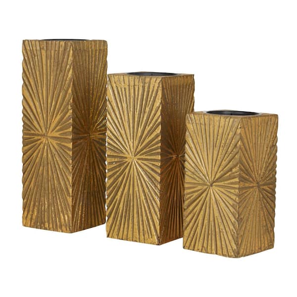 Exotic Carved Pillar Candle Holders - Set of 3 - #U2744