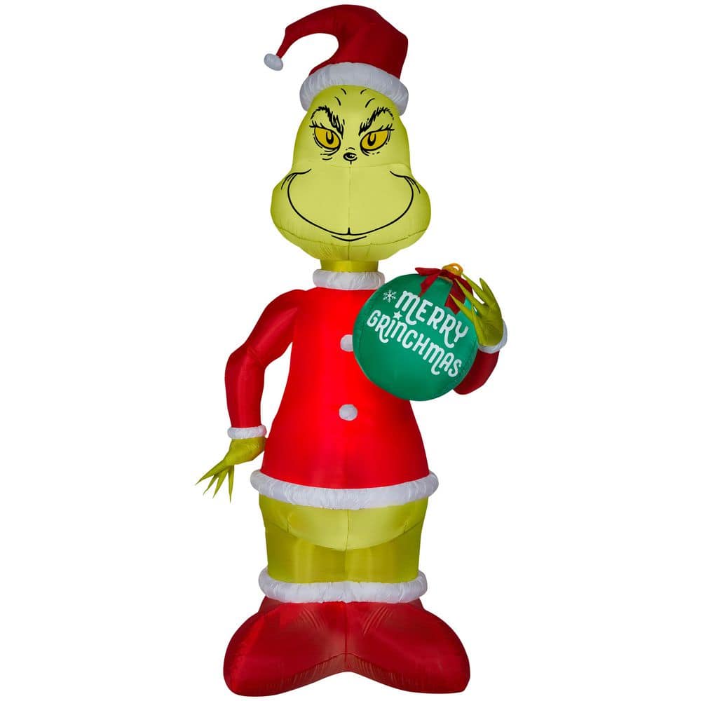 Gemmy 11 ft. H x 3.2 ft. W Airblown Grinch withOrnament Christmas Inflatable