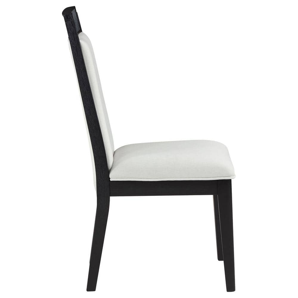 Brookmead Black Wood High Back Upholstered Side Chair