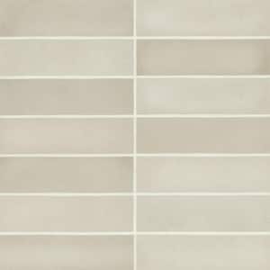 Makoto Rectangle 2 in. x 10 in. Matte Kumo Grey Ceramic Wall Tile (5.38 sq. ft./Case)