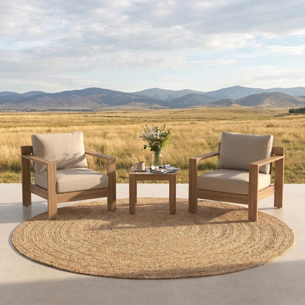 3-Piece Wood-look Aluminum Patio Conversation Set with Side Table price history on PriceWatchPro