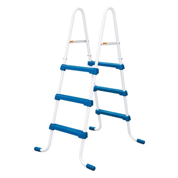 SureStep Blue A-Frame Metal Ladder 3-Step for 36 in. Tall Above Ground Pool