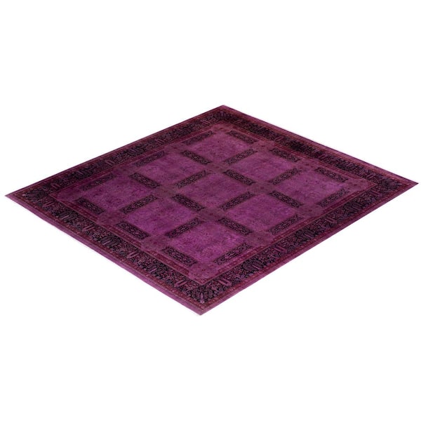 Overdyed Pink 10 ft 3 in x 11 ft 3 in Wool Indoor Area Rug
