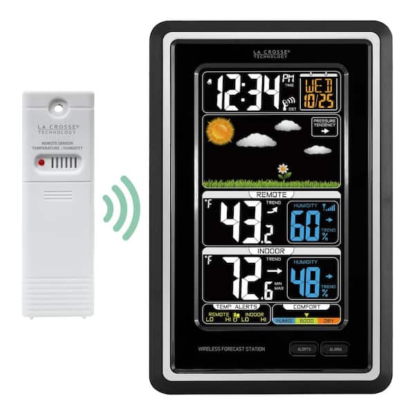 La Crosse Technology 308-1425B-INT Vertical Wireless Color Weather Station  with Pressure 