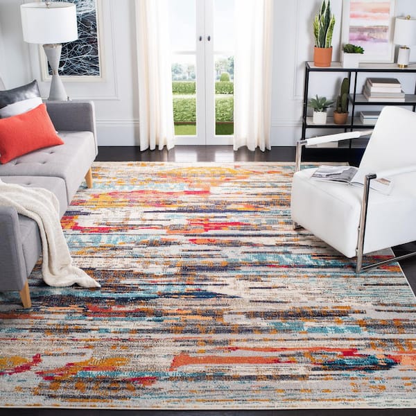 Madison Ivory/Multi 12 ft. x 15 ft. Geometric Area Rug