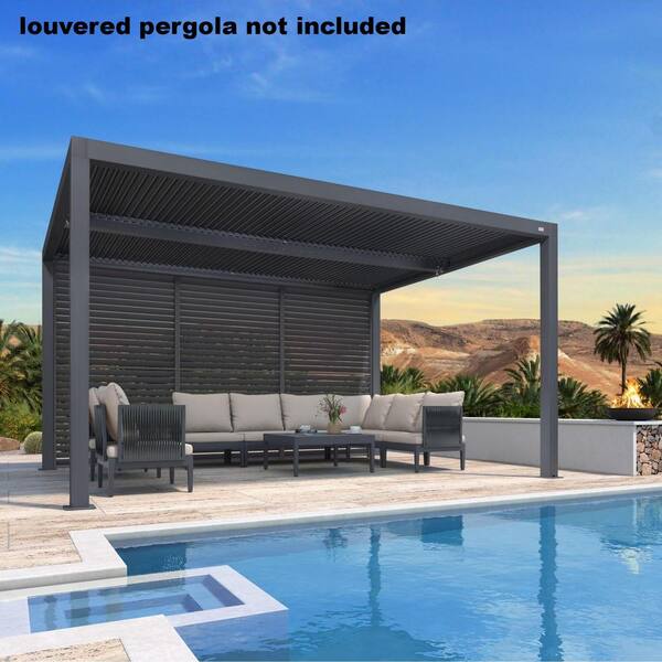 PURPLE LEAF 4-Piece All-aluminum Frame Sun Shade Privacy Fixed
