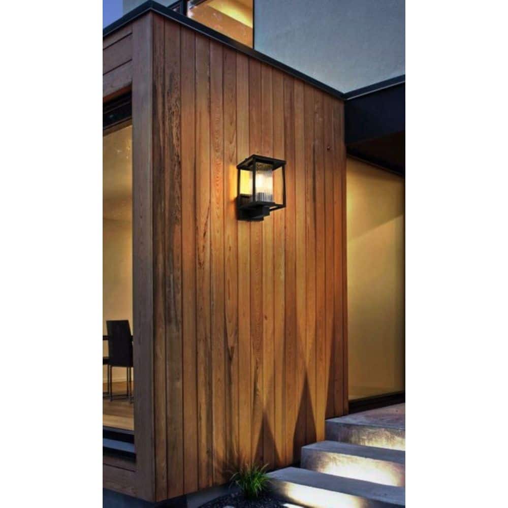 48 in. Black Outdoor Hardwired Wall Sconce with Integrated LED price history on PriceWatchPro