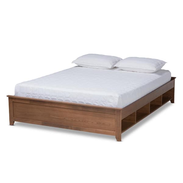 Baxton Studio Anders Ash Walnut King Platform Bed Frame 164-10673 