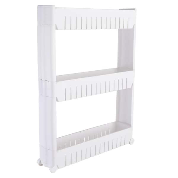 SIMPLIFY 3-Tier Slim Slide Out Storage Cart in White