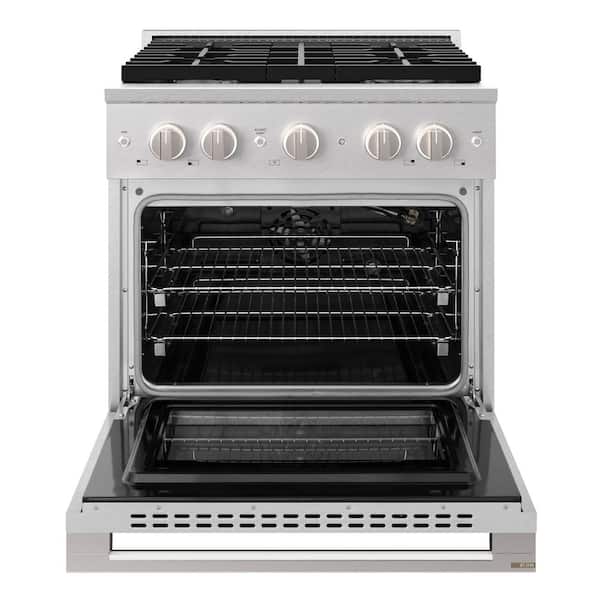 30 in. 4.2 cu. ft. Marino Freestanding Gas Range with 4 Burner Cooktop and Convection Gas Oven in Satin Stainless Steel