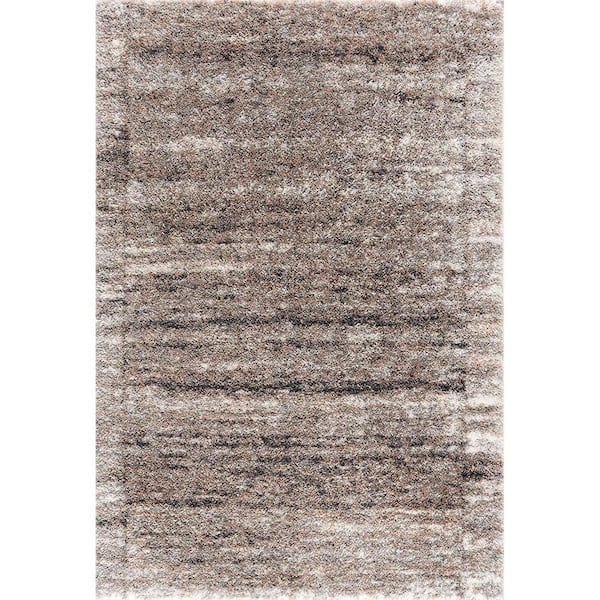 HomeRoots Bernadette Ivory 5 ft. x 8 ft. Abstract Polyester Area Rug