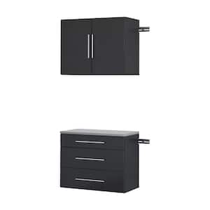 HangUps 30 in. W x 72 in. H x 16 in. D Storage Cabinet Set A in Black ( 2 Piece )
