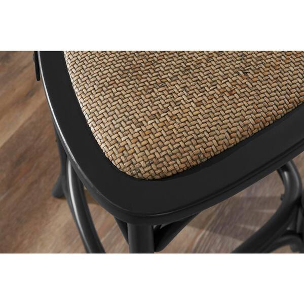 wooden bar stools with rattan seats