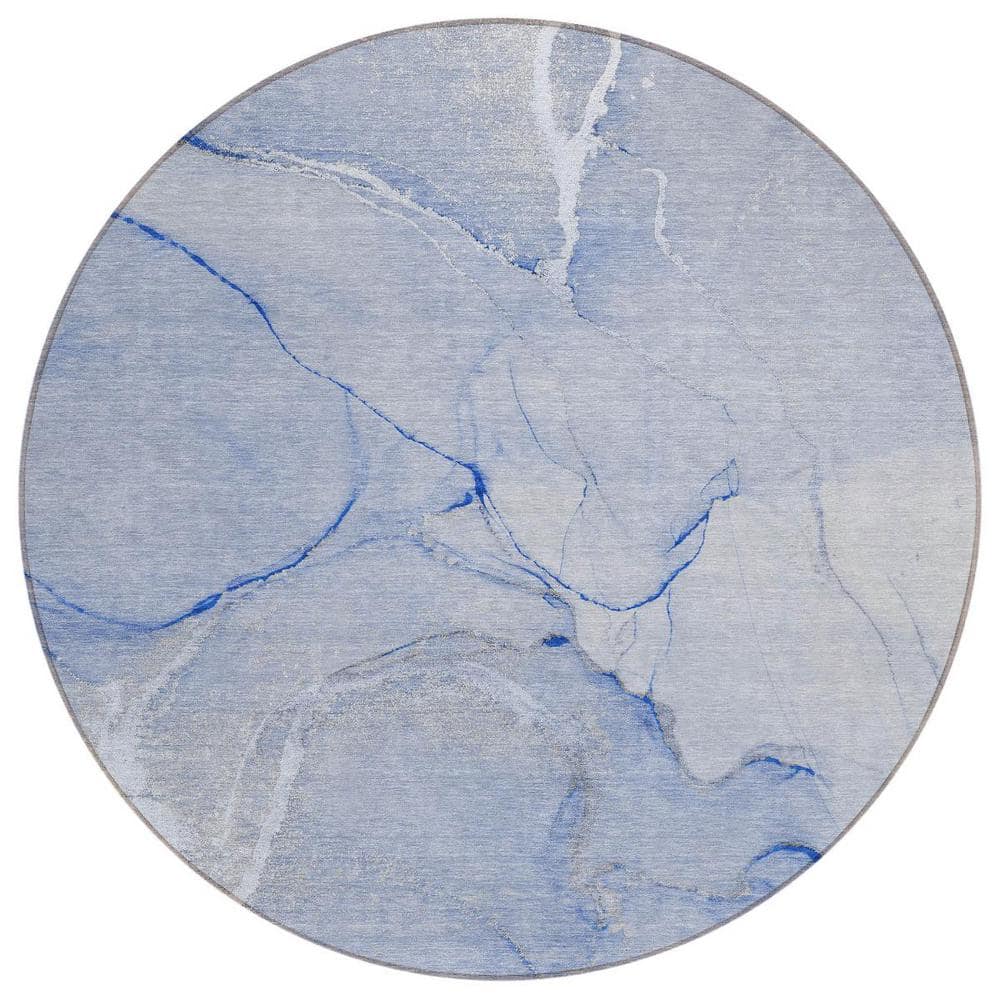 8 ft. Round Blue Abstract Indoor / Outdoor Area Rug price history on PriceWatchPro