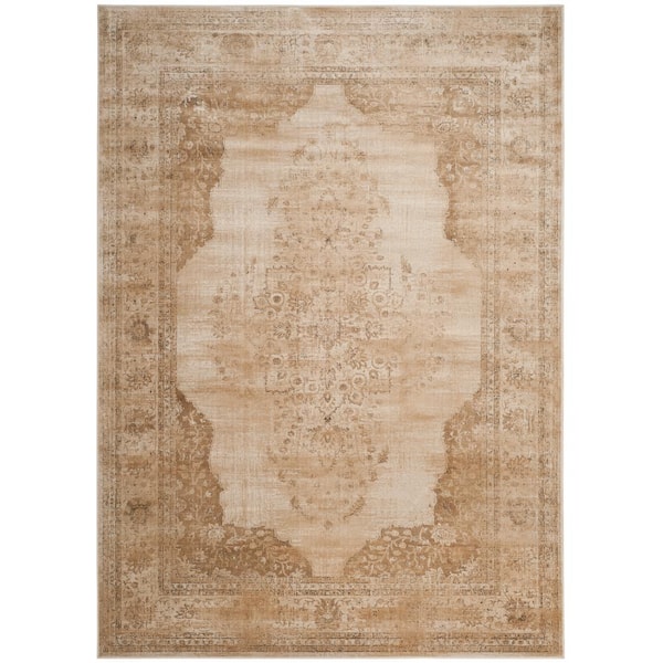 SAFAVIEH Vintage Cream 8 ft. x 11 ft. Antique Medallion Border Area Rug