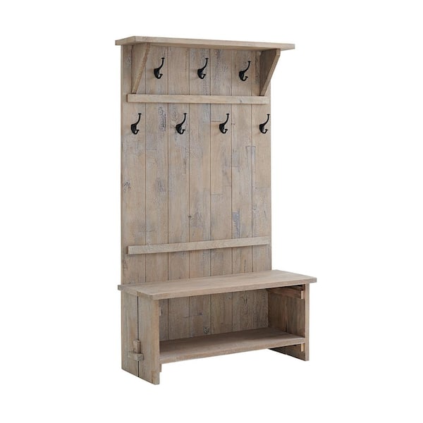Alaterre Furniture Castleton 70 in. H Driftwood Hall Tree