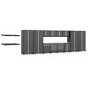 Pro Series 14-Piece 18-Gauge Steel Garage Storage System in Gray (256 in. W x 85 in. H x 24 in. D)