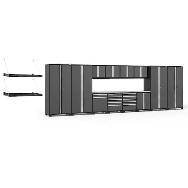 NewAge Products Pro Series 14-Piece 18-Gauge Steel Garage Storage System in Gray (256 in. W x 85 in. H x 24 in. D)