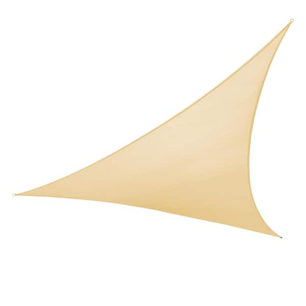 ROYAL SHADE 16 ft. x 16 ft. x 16 Beige Triangle Sun Shade Sail Canopy ...