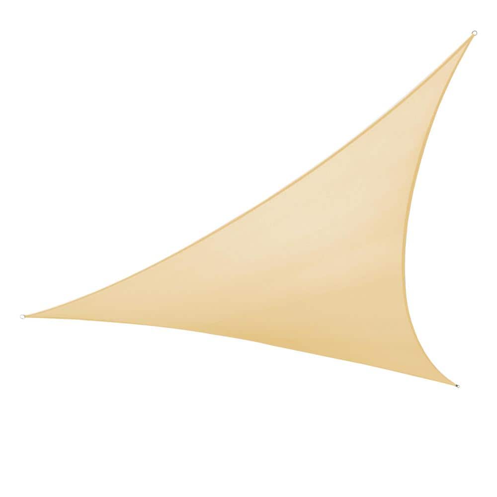 Beige Polyethylene Triangle Sun Shade Sail 22' x 22' x 22'