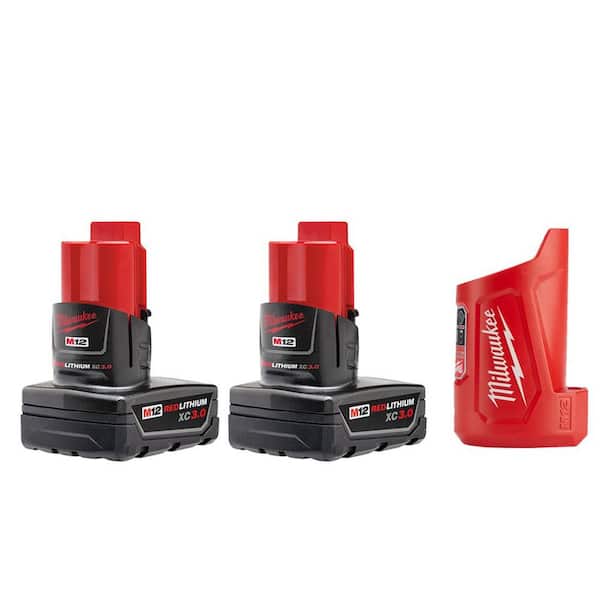 Milwaukee M12 12-Volt Lithium-Ion XC Extended Capacity 3.0 Ah Battery Pack (2-Pack) with M12 Portable Power Source