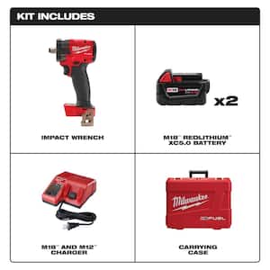 M18 FUEL GEN-3 18V Lithium-Ion Brushless Cordless 1/2 in. Compact Impact Wrench with Friction Ring Kit