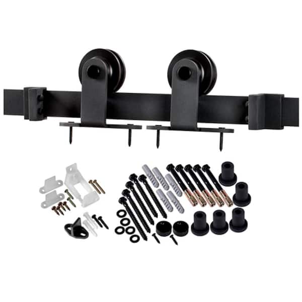 42 in. x 84 in. Shaker 4-Lite Frosted Glass Primed MDF Sliding Barn Door with Top Mount Hardware Kit 42 in. x 84 in. Shaker 4-Lite Frosted Glass Primed MDF Sliding Barn Door with Top Mount Hardware Kit