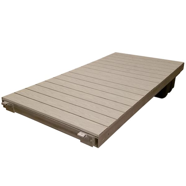 Patriot Docks 4 ft. x 8 ft. Low Profile Floating Add-On Section with Gray Aluminum Decking