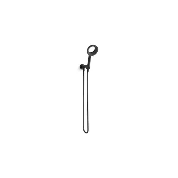 KOHLER Statement VES 1-Spray Patterns with 1.5 GPM 6 in. Wall Mount Handheld Shower Head in Matte Black