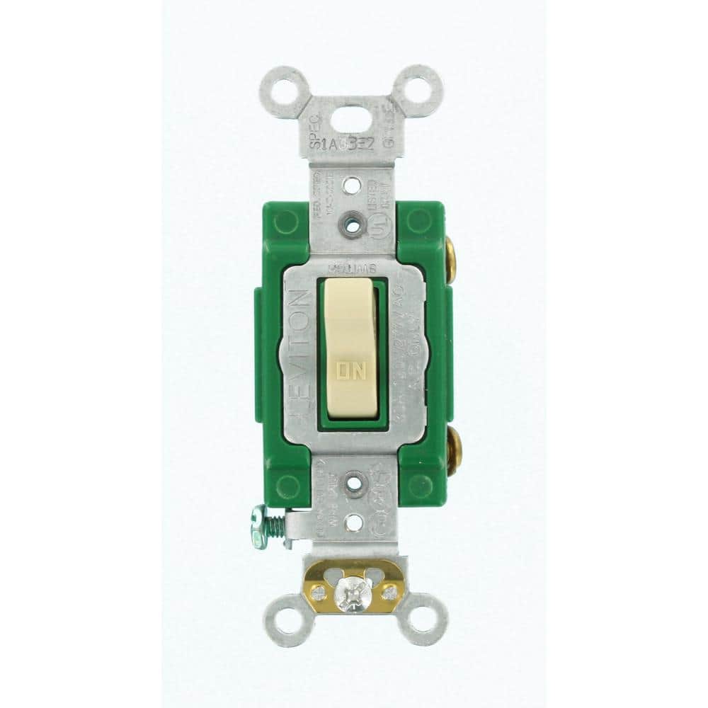 Leviton 30 Amp Industrial Grade Heavy Duty Single-Pole Lighted Handle  Toggle Switch, Ivory 3031-LHI The Home Depot
