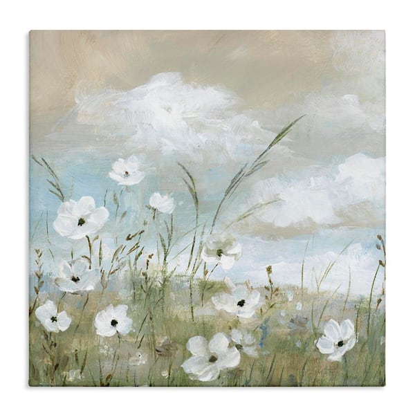 Clouds Beyond Meadow by Nan Unframed Nature Graphic Art Print 24 in. x 4 in.