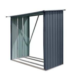 6.66 ft. W x 2.46 ft. D Open Metal Shed in Black with Sloped Roof (16.38 sq. ft. )