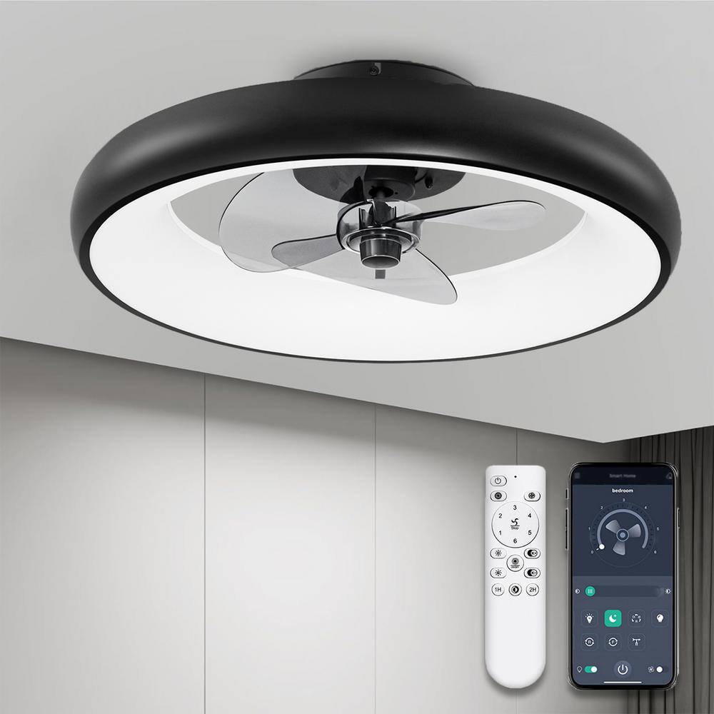 VITARVIX 20 in. Indoor LED Bladeless Caged Ceiling Fan with Lights ...