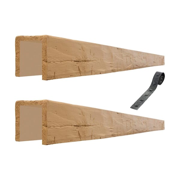 Artisan 6 in. x 6 in. x 15.67 ft. Unfinished Hand Hewn Faux Wood Beam (2-Piece x 94 in. Kit)