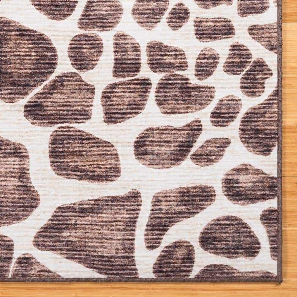 Gavin Brown and Ivory Polyester Animal Print 8' x 10' Area Rug