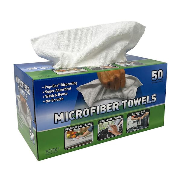 Intex 11.8 in. x 11.8 in. Microfiber Cleaning Towel Pop Box (50-Box)