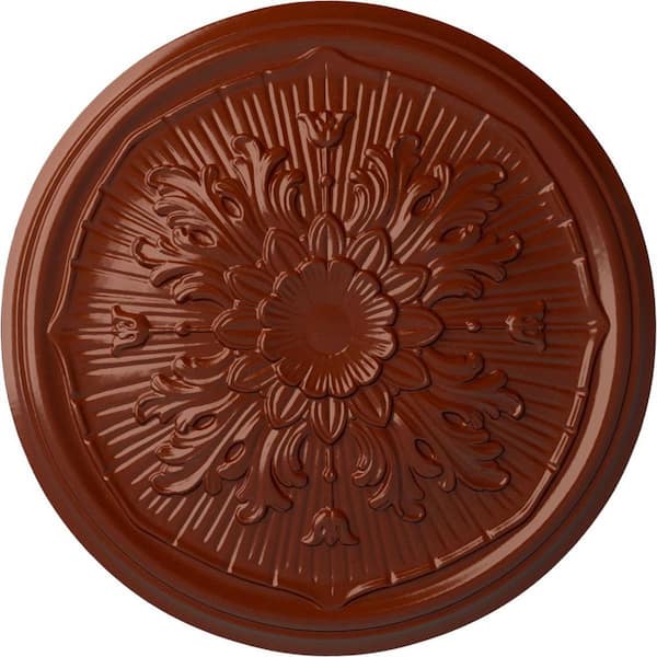 Ekena Millwork 15-3/4 in. x 5/8 in. Lupton Urethane Ceiling Medallion (Fits Canopies upto 1-1/8 in.), Firebrick