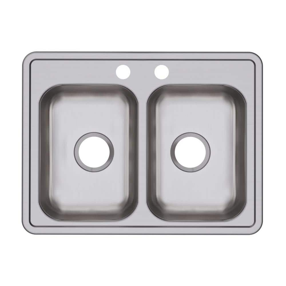 Elkay Dual-mount 33-in x 22-in Stainless Steel Double shops Equal Bowl 2-Hole Stainle