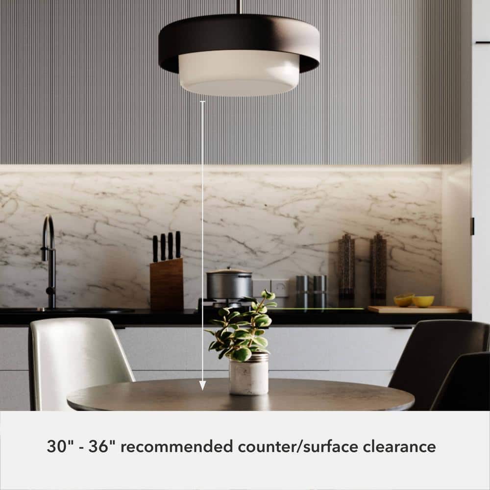 Natural Iron 18" Drum Pendant with Frosted Glass Shade