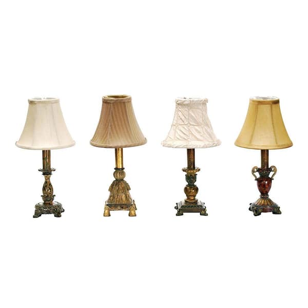 Titan Lighting 12 in. 1-Light Multi-Colored Set of 4 Library Lamps
