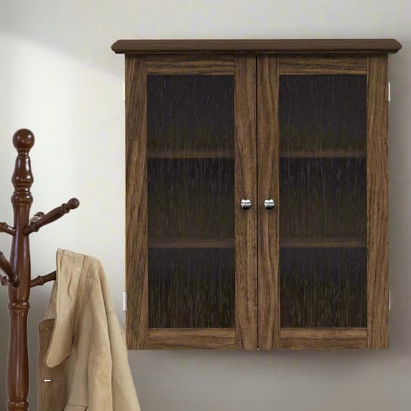 Connor 7.99 in. W x 22.24 in. D x 25 in. H x Bathroom Storage Wall Cabinet in Walnut