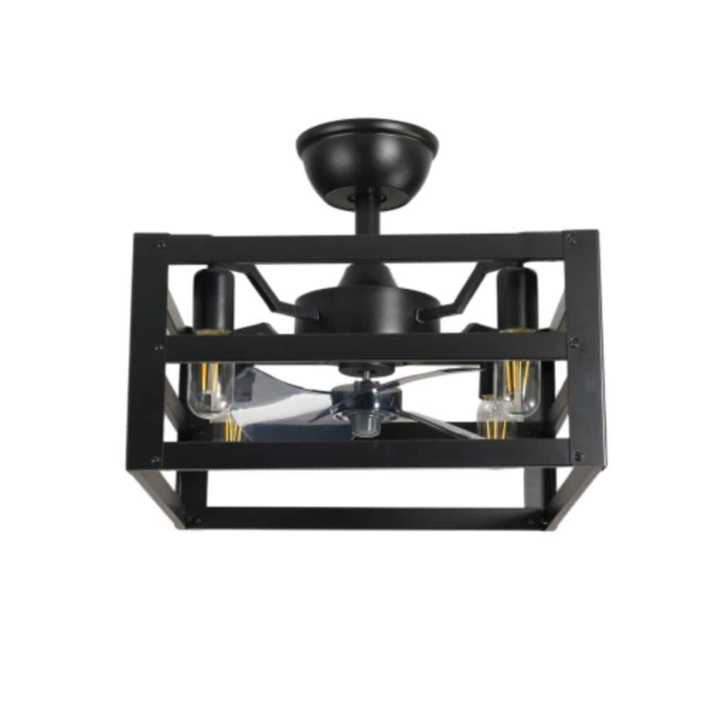 "16"" Black 4-Light Chandelier with 3 Blades Industrial Pendant for Dining Room Kitchen Island" price history on PriceWatchPro
