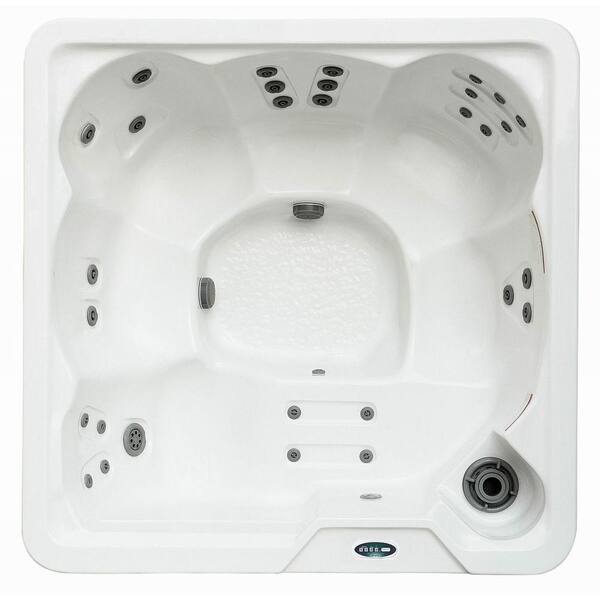 Aston 6-Person 30-Jet Hot Tub Spa with Lounger in Snow White