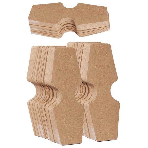 Unbranded 4.7 x 1.7 in. Self Adhesive Kraft Paper Necklace Display Cards for Jewelry Keychains Bracelets 200 Piece