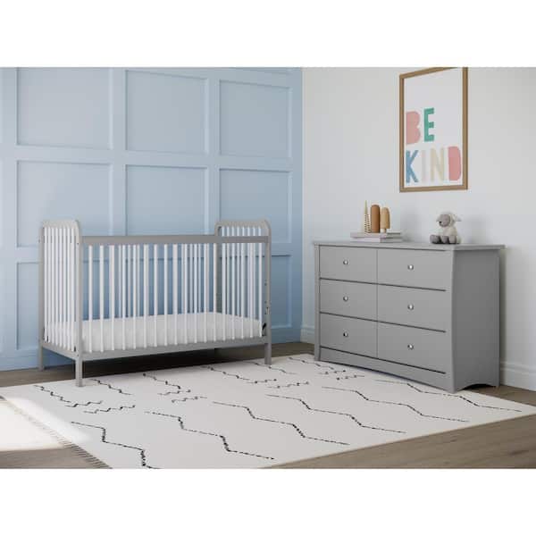 6-Drawer Crescent Pebble Gray Dresser