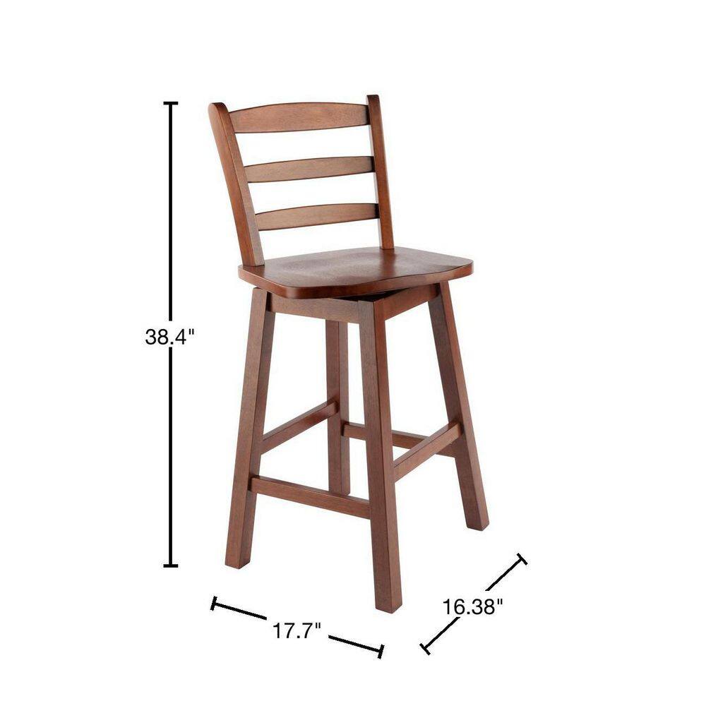 Scalera 24" Walnut Wood Swivel Counter Stool