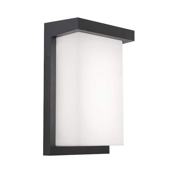 Kent 11 in. Black Outdoor Hardwired Cylinder Sconce with Integrated LED